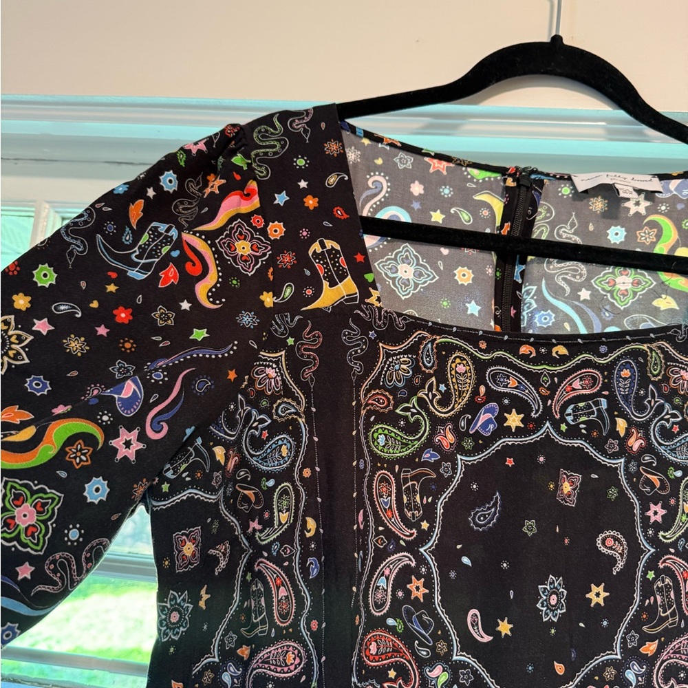 Never Fully Dressed Multicolor Paisley Long Sleeve Dress - Picture 5 of 8